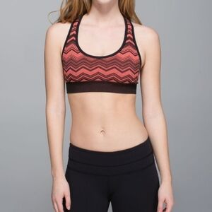 Lululemon | Ebb And Flow Racerback Sports Bra Heathered Electric Coral